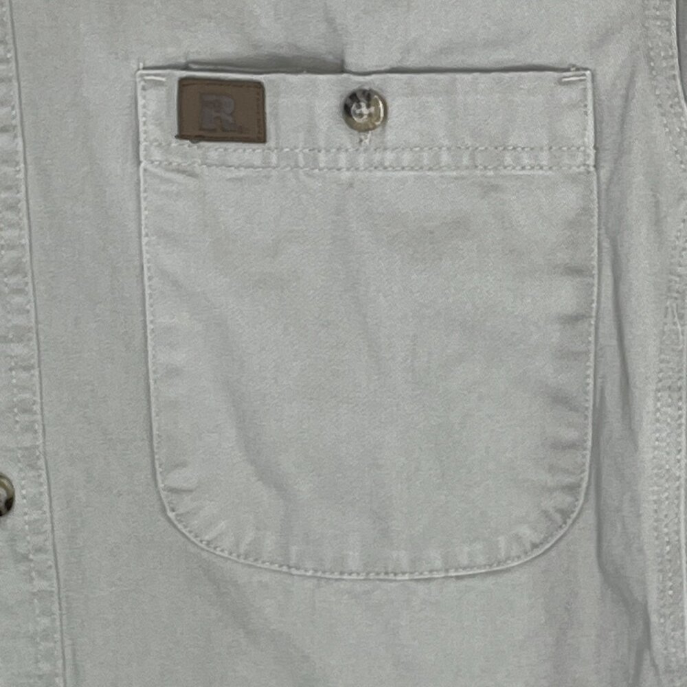 Wrangler Riggs Workwear Button Down Shirt Mens Large Button Up Pocket Tan Sand - Picture 5 of 8